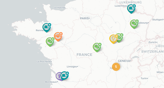 Carte des membres du Centre Français de Sociocratie